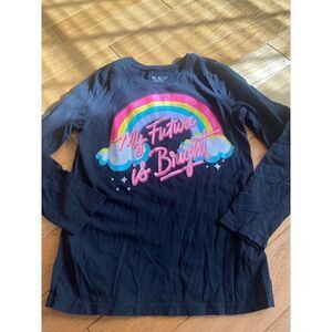 Children's Place girls black graphic My Future is Bright long sleeve shirt M 7/8